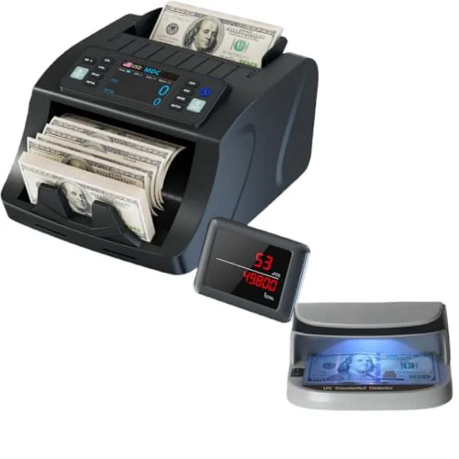 

Mixed Counting Machine and Cash Detector for banking use, metal housing, black color, high-precision dual-function detection