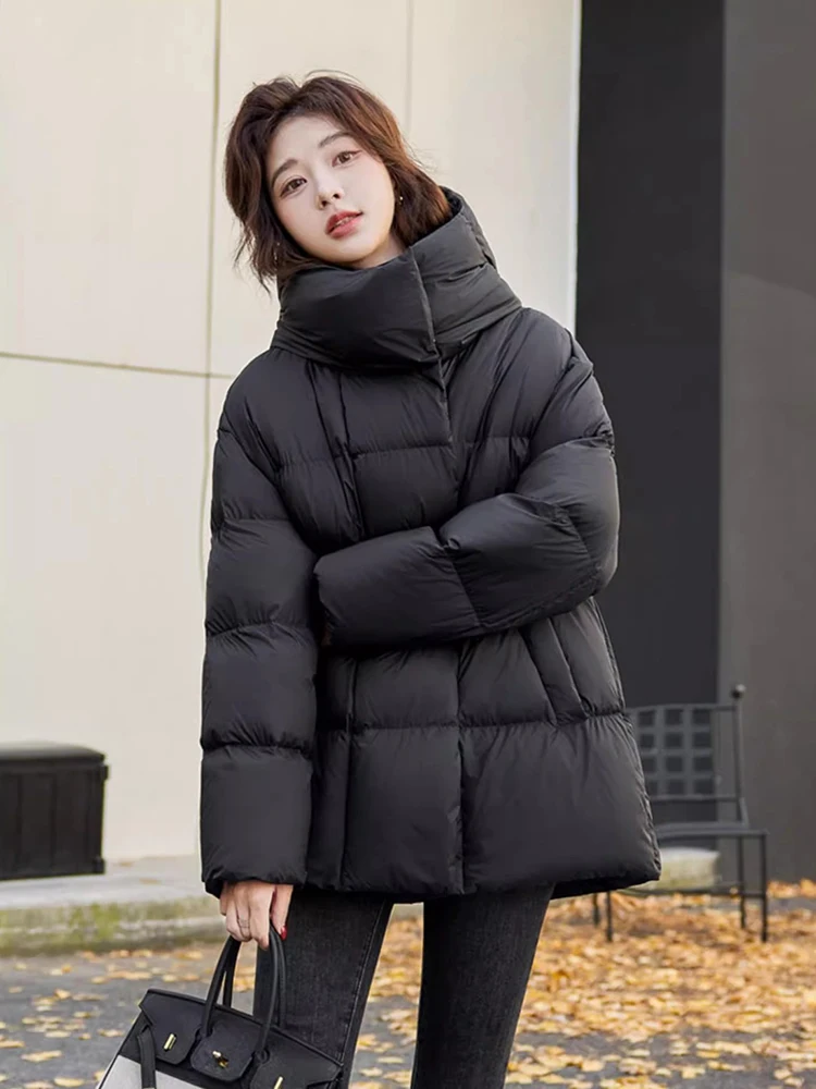 Winter Mid Length Hooded Down Jacket Women White Duck Down Parker Down Jackets Female Thick Warm Waterproof Outwears Overcoat
