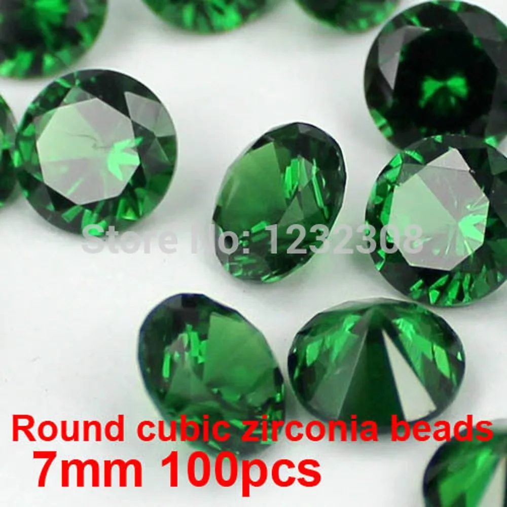 

100pcs 7mm Crystal Material Brilliant Cuts AAA Round Cubic Zirconia Beads Pointback Stones Supplies For Jewelry DIY Decorations