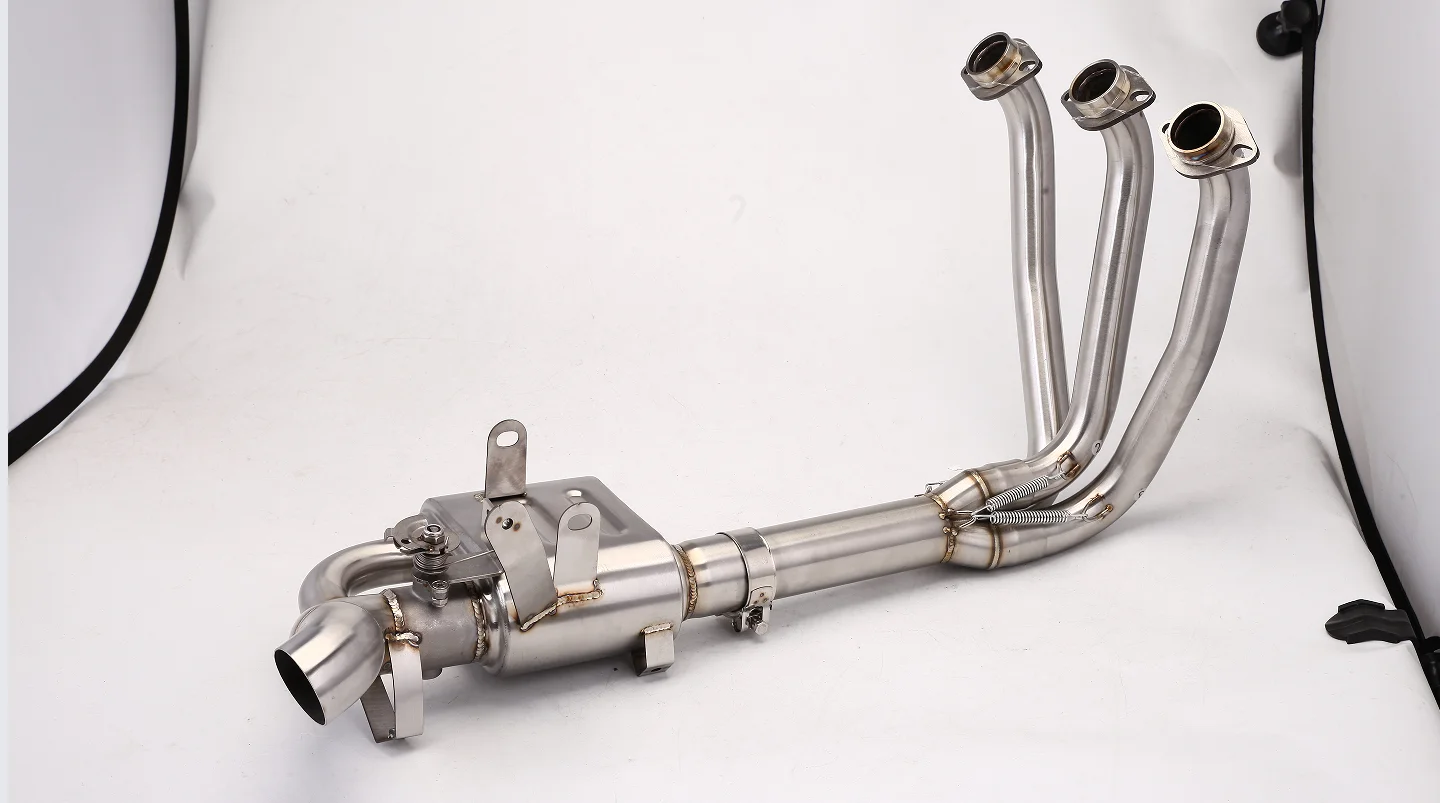 Suitable for CFMOTO 675SR 675-SR 675SR-R Dual-channel valve front exhaust slip on Connect the original muffler Middle Pipe