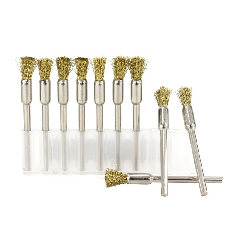 Stainless Steel /Nylon/Brass Polishing Brush Set 10/20pcs 3.0mm Shank Wire Polish Brush For Dremel Rotary Accessories