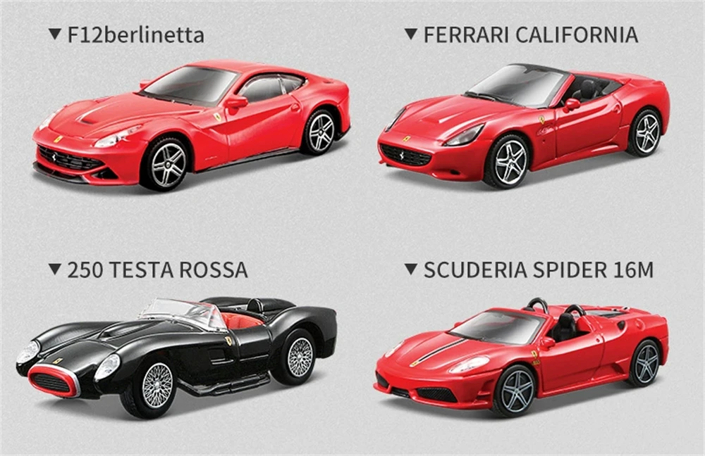 Bburago 1:43 Mehrere Stile Ferrari Collection Purosangue SP2 250 458 488 Legierung Luxusfahrzeug Druckguss-Automodell Spielzeugsammlung – Detail 7