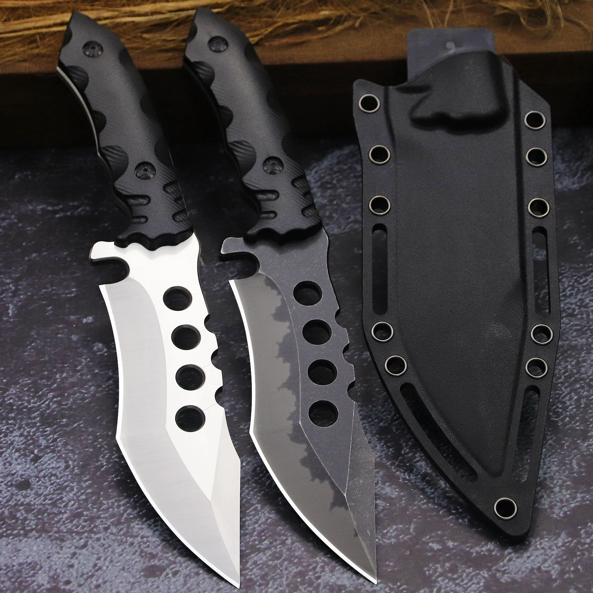 WPKOPYA USA high-end Tang style outdoor hunting knife, jungle adventure survival knife, camping EDC tool knife