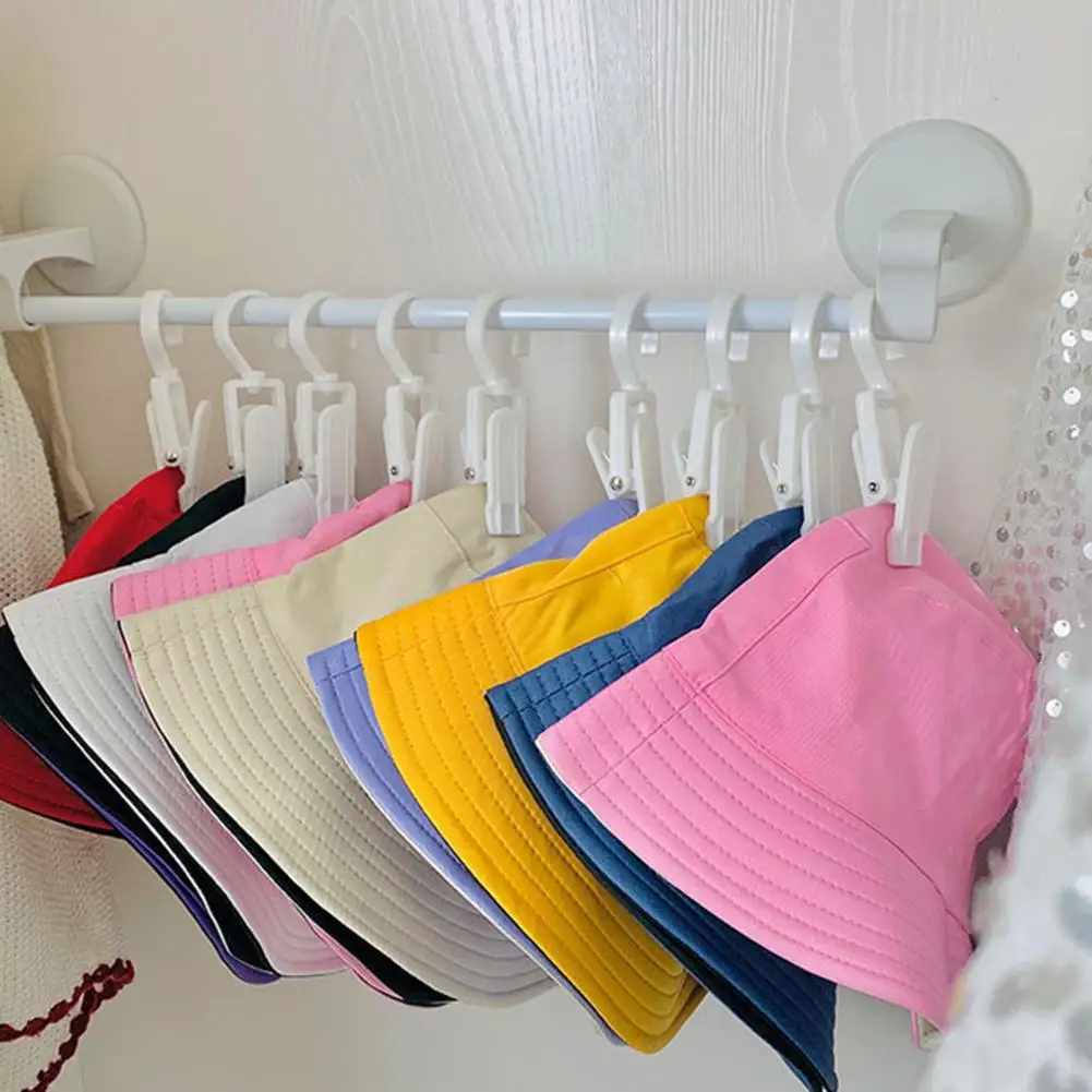 Hat Clip for Clothing Smooth Edges Hat Clip Rotating Hat Clip Clothespin Set for Windproof Drying Anti-slip Laundry for Hats