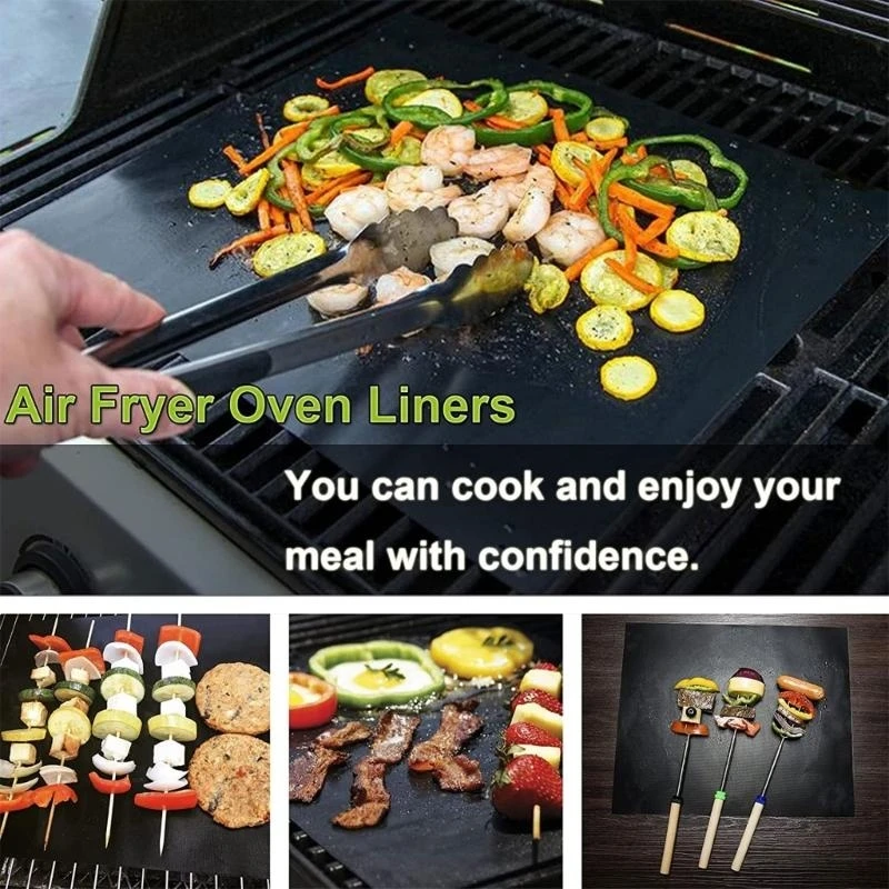 96GF 4 PCS بطانات فرن غير لاصقة حصيرة حصيرة حميمة فرن قابلة لإعادة الاستخدام.