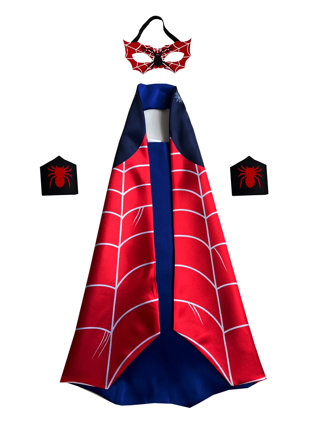 Carnival Kids Girls Boys Superhero Spider Cloak Costume Set Cartoon Anime Cape Mask Game Cosplay Halloween Party Dress Up