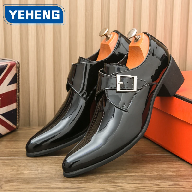 

Роскошные дизайнерские мужские туфли на высоком каблуке, модные мокасины, свадебные туфли, повседневные модельные кожаные оксфорды с острым носком, мужская обувь