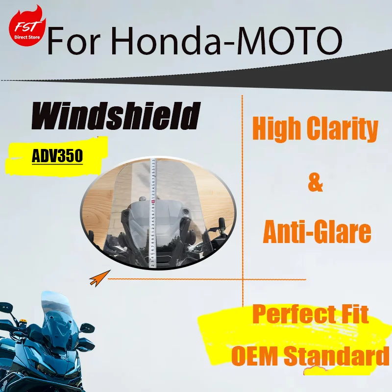 Professional Modified Wind Deflector for Honda ADV350 2022‑2025, Front Windshield & Rain Shield