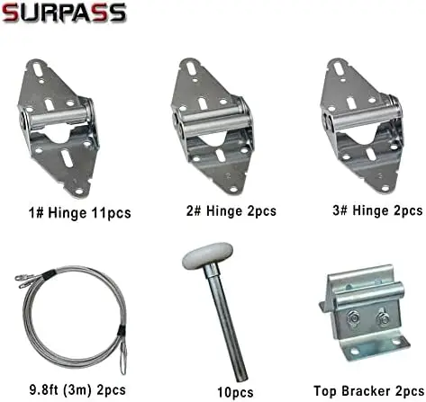 

Surpass Garage Door Hardware Kit for 16x7 & 18x7 Doors – Roller, Hinge, Bracket, Rope