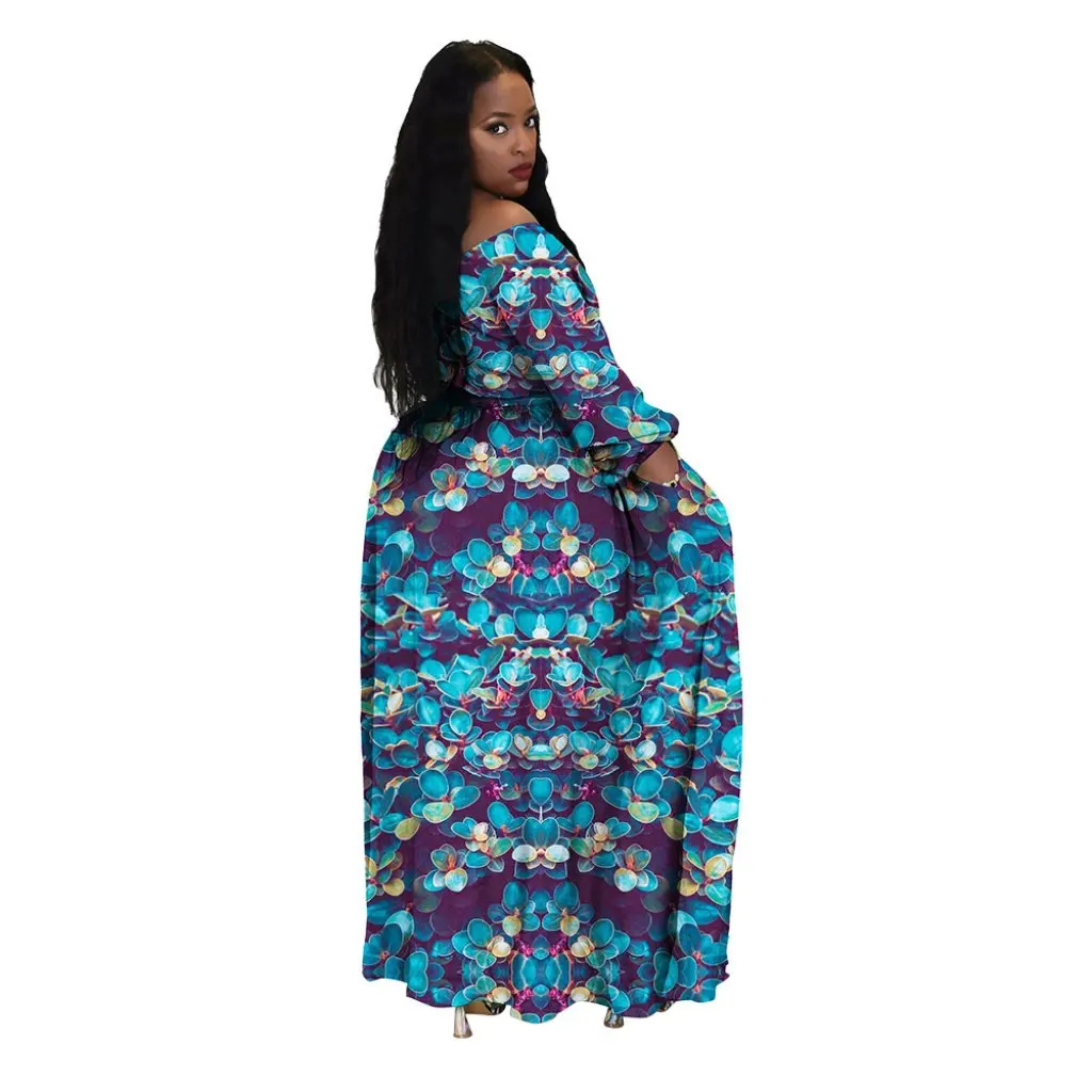 

Женское модное большое свободное платье с принтом на шнуровке, сексуальное, с высоким разрезом и высокой талией, Wish