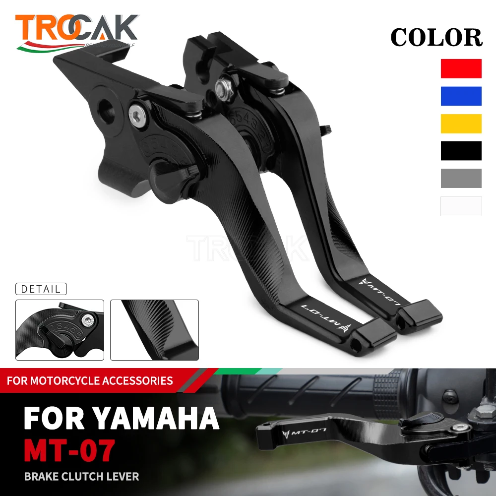 One Finger Brake Clutch For Yamaha MT-07 MT 07 FZ07 MT07 FZ 07 2014-2022-2023 Motorcycle Accessories Short Adjustable Lever