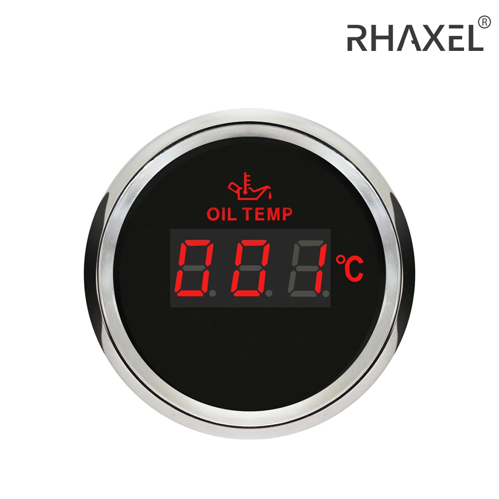 RHAIX-النفط مقياس درجة الحرارة متر ، الخلفية الحمراء ، سيارة ، دراجة نارية ، قارب ، يخت ، 52 مللي متر ، 9-32 فولت ، 50-150 ℃ #2
