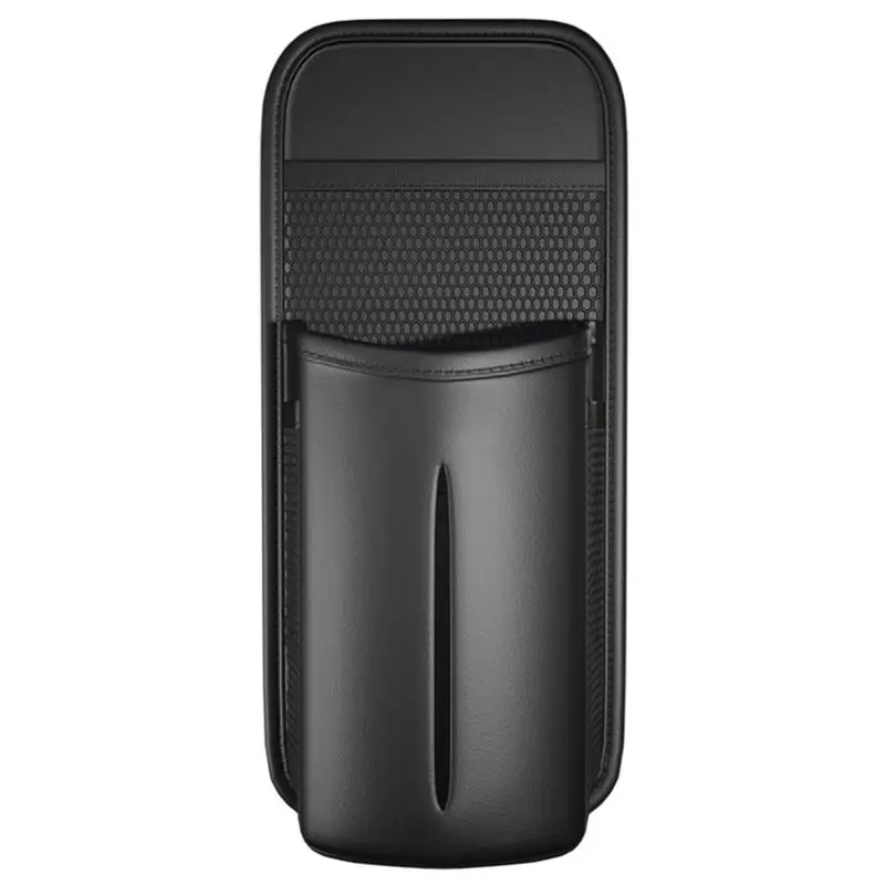 Car Tissue Holder Adjustable Leather Tissue Box Front Seat Bags Interior Accessories Storage Bag With Mesh Net Pockets For Drink
