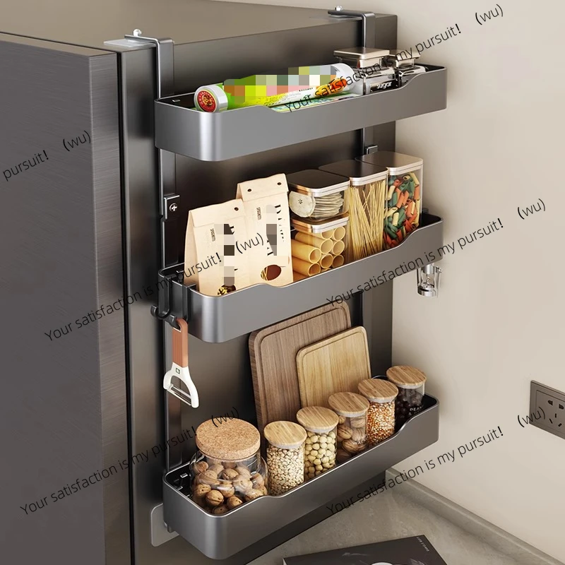 

Боковая полка для хранения в холодильнике, настенная многофункциональная многослойная