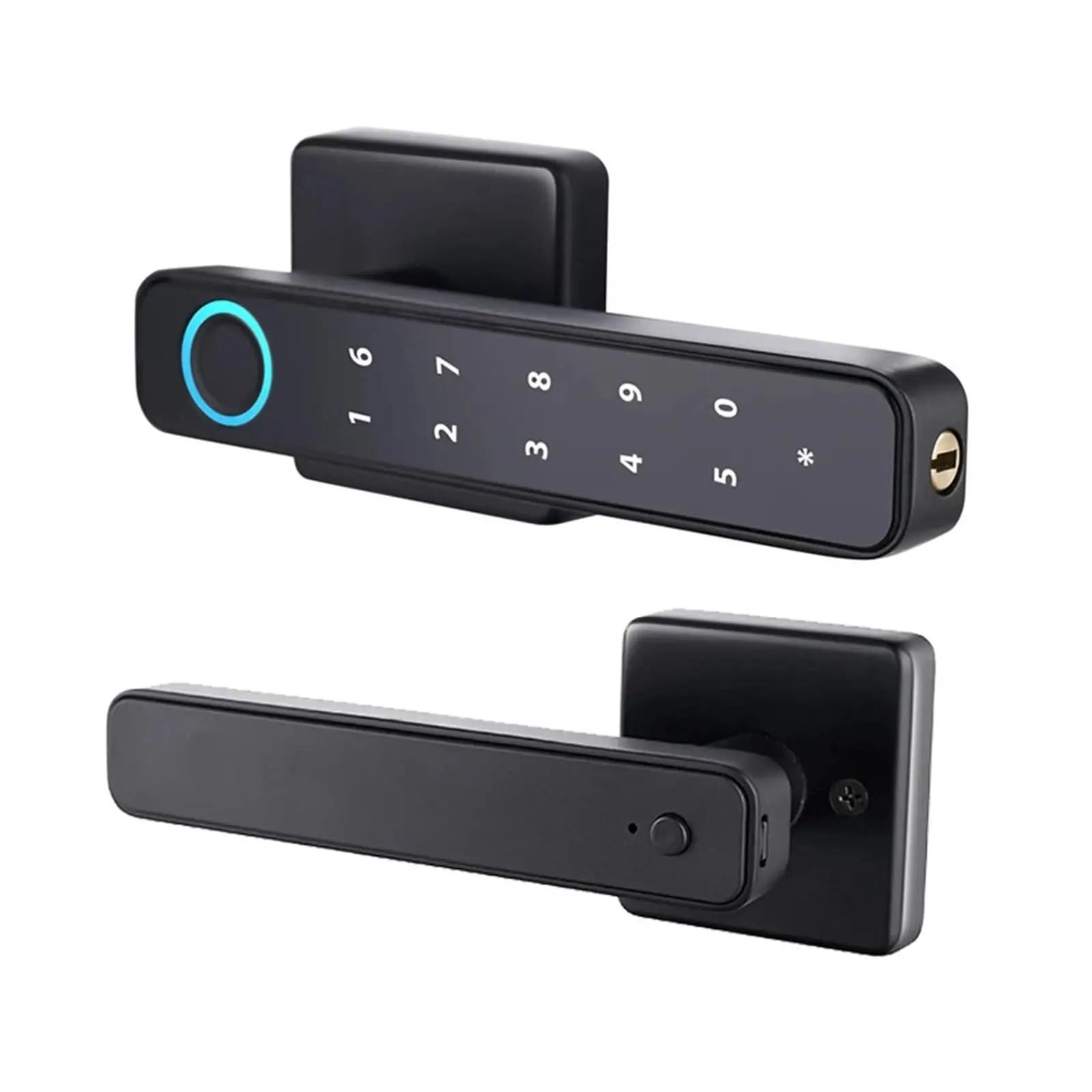 

Tuya APP Smart Fingerprint Single Latch Deadbolt Lock For Indoor Wooden Metal Door Mechanical Key Unlocking With Password