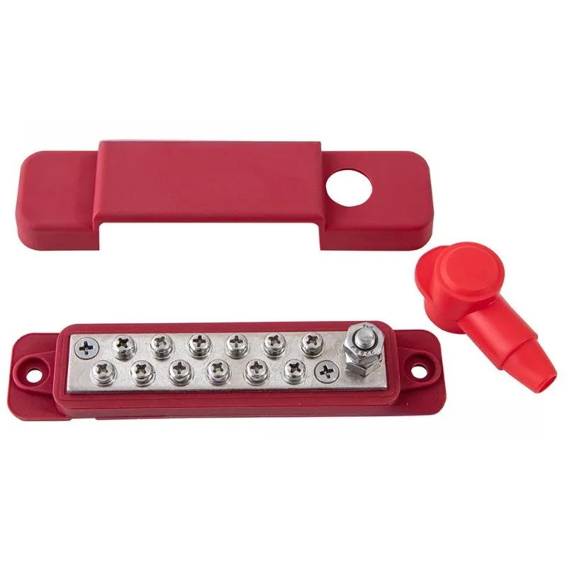 12P Bus Bar 12 Way Terminal Block 8V 180A For RV Yacht With Terminals Wiring Connector