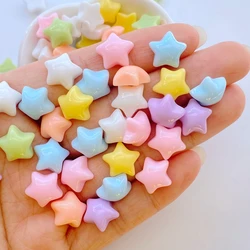 Mini estrellas brillantes de resina para álbum de recortes, accesorios de decoración para manualidades de joyería, 11mm, 30 unidades