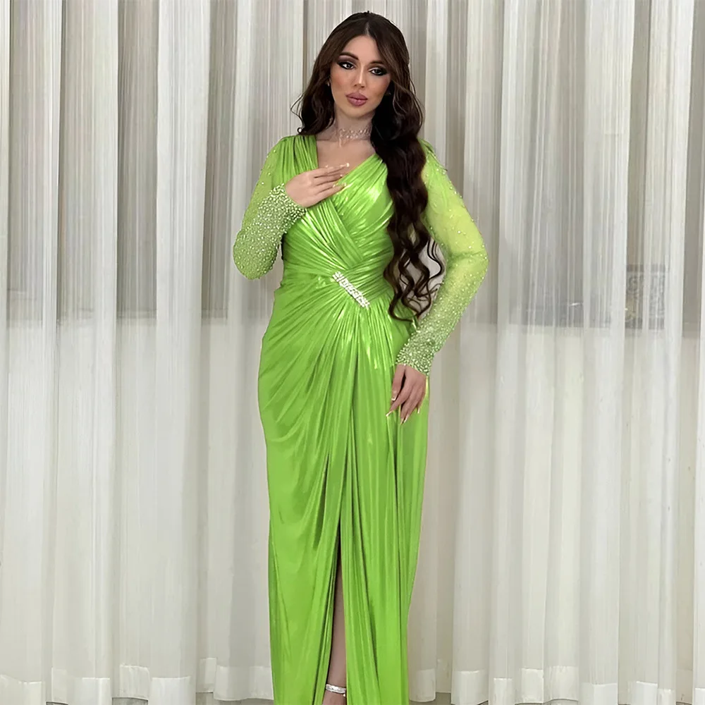 

Luxury Diamonds Evening Dresses for Women Dubai Abaya Kaftan Formal Party Gown Muslim Dress Turkey Robe Arabic Caftan Marocain