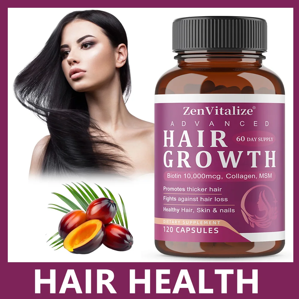 

Hair Growth Vitamins with Biotin, Collagen & Keratin, Supports Thicker Hair, Reduces Hair Loss, Nourishes Skin & Nails