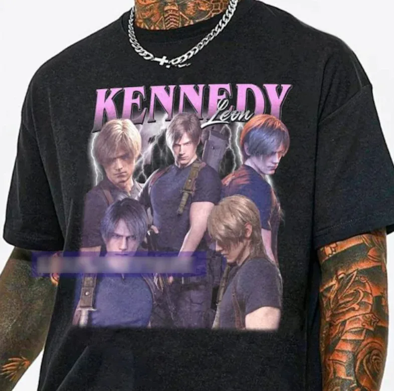 Vintage Leon Kennedy Pink Version T-Shirt Short Sleeves Unisex S-5Xl