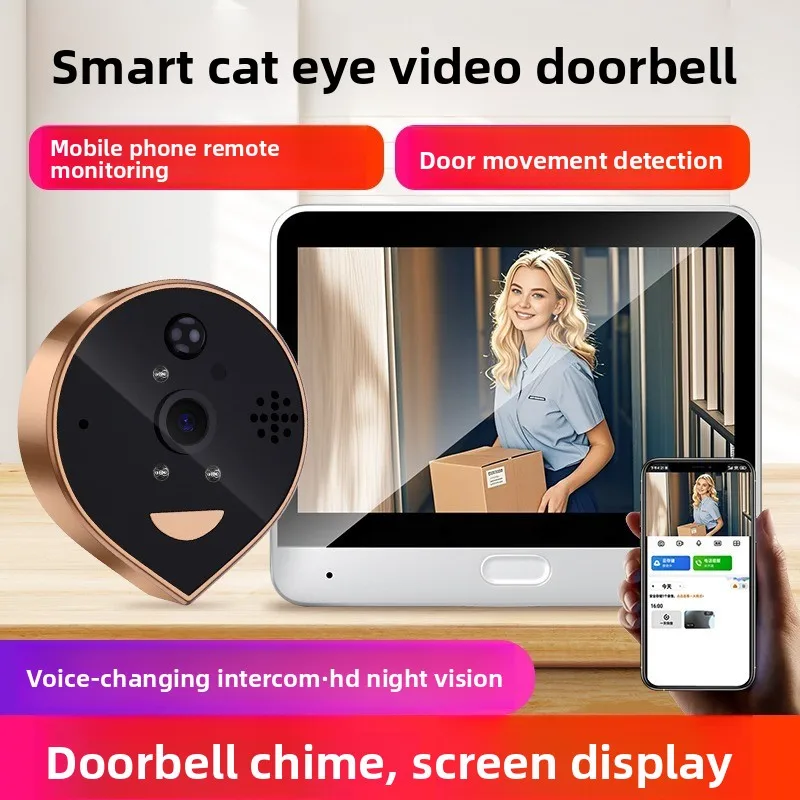 miroir-de-porte-electronique-intelligent-œil-de-chat-surveillance-2-en-1