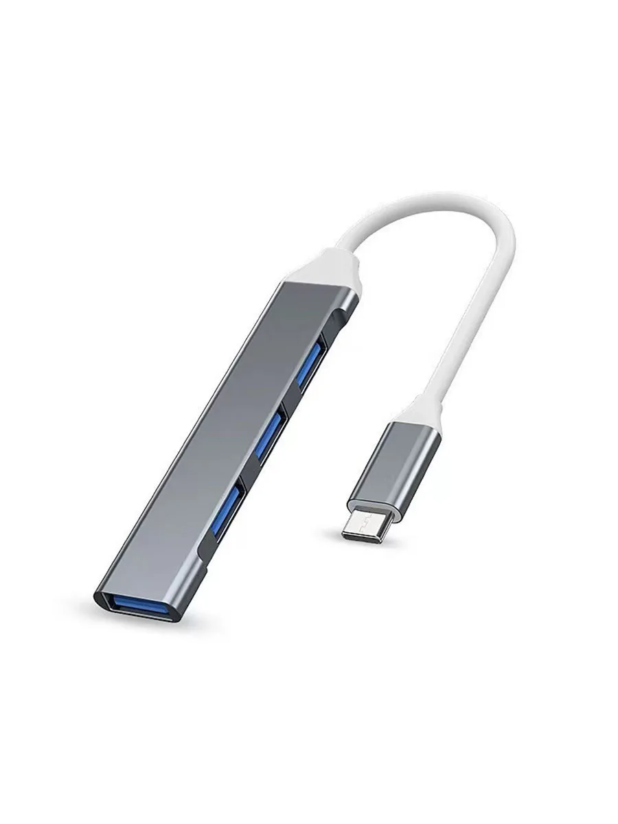 Hub USB 2.0 typu C, 4 porty, szybki rozdzielacz Type-C 5 Gbps do komputera PC, akcesoria komputerowe, wieloportowy HUB z 4 portami USB 3.0 i 2.0 — zdjęcie 2