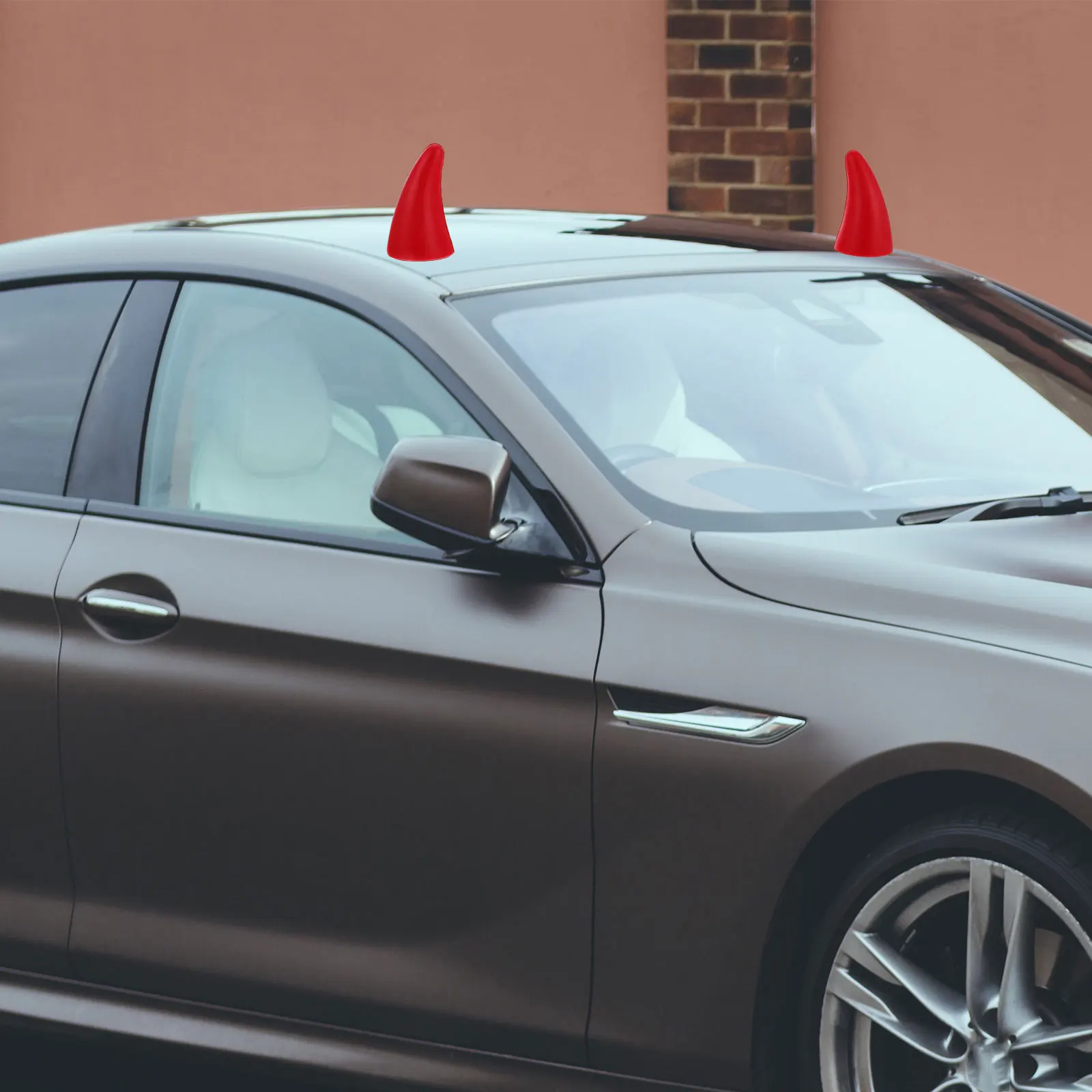 

1Pair 3D Car Devil Horns Stickers Roof Decoration Red Polyurethane Halloween Car Accessories Bumper Durable Anti-Compression