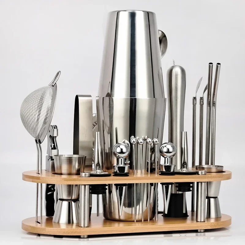 

New entry-level stainless steel shaker 23-piece Boston cocktail preparation kit three-stage shaker