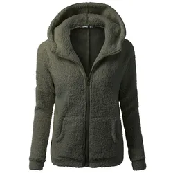 Sweat-Shirt à Capuche pour Femme, Décontracté, Fermeture Éclair, Solide, Doux, Sourire, Chaud, Automne Hiver