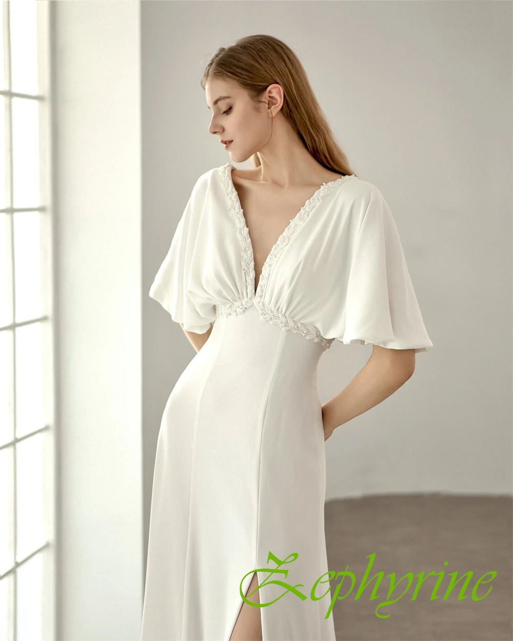 فستان سهرة شيفون أنيق مخصص بأكمام فراشة رائعة فساتين حفلة موسيقية عالية الجودة فساتين المناسبات الخاصة