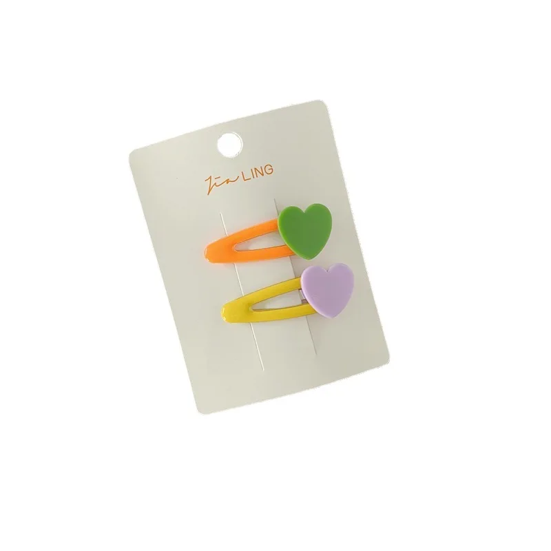 2 قطعة/المجموعة مقاطع الشعر طفل اللون الفتيات القلب دبابيس الشعر أغطية الرأس الطفل باريت دبوس الأطفال دبابيس الشعر إكسسوارات الشعر hogmentefinnfinnfinn