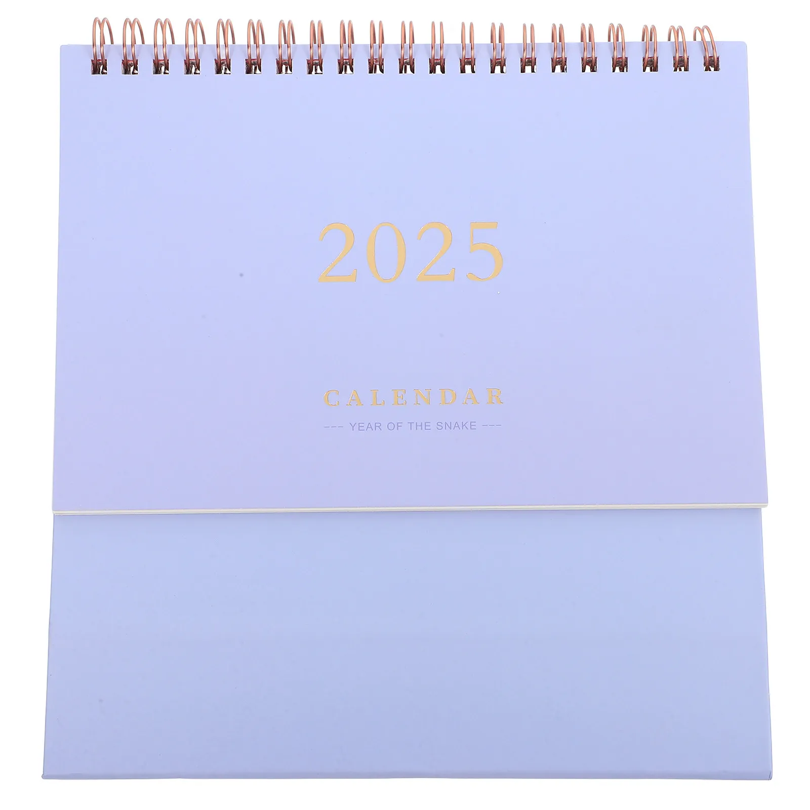 

Gold Foil Desktop Calendar Spiral Bound Thick Paper Modern Minimalist Office Desk Calendar for Productivity Home Study Decor