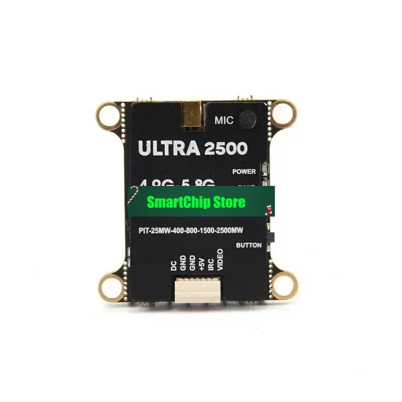 Store1pcs New 4.9G-5.8G 64CH 2500mW 2.5W FPV VTX Transmitter Pit800mW1.5W2.5W Built-in Microphone For Freestyle Long RaDrone Pa