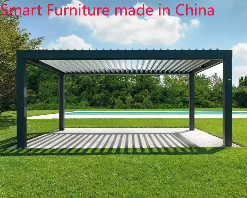 Настраиваемая Водонепроницаемая Садовая Беседка из алюминия для террасы и жалюзи