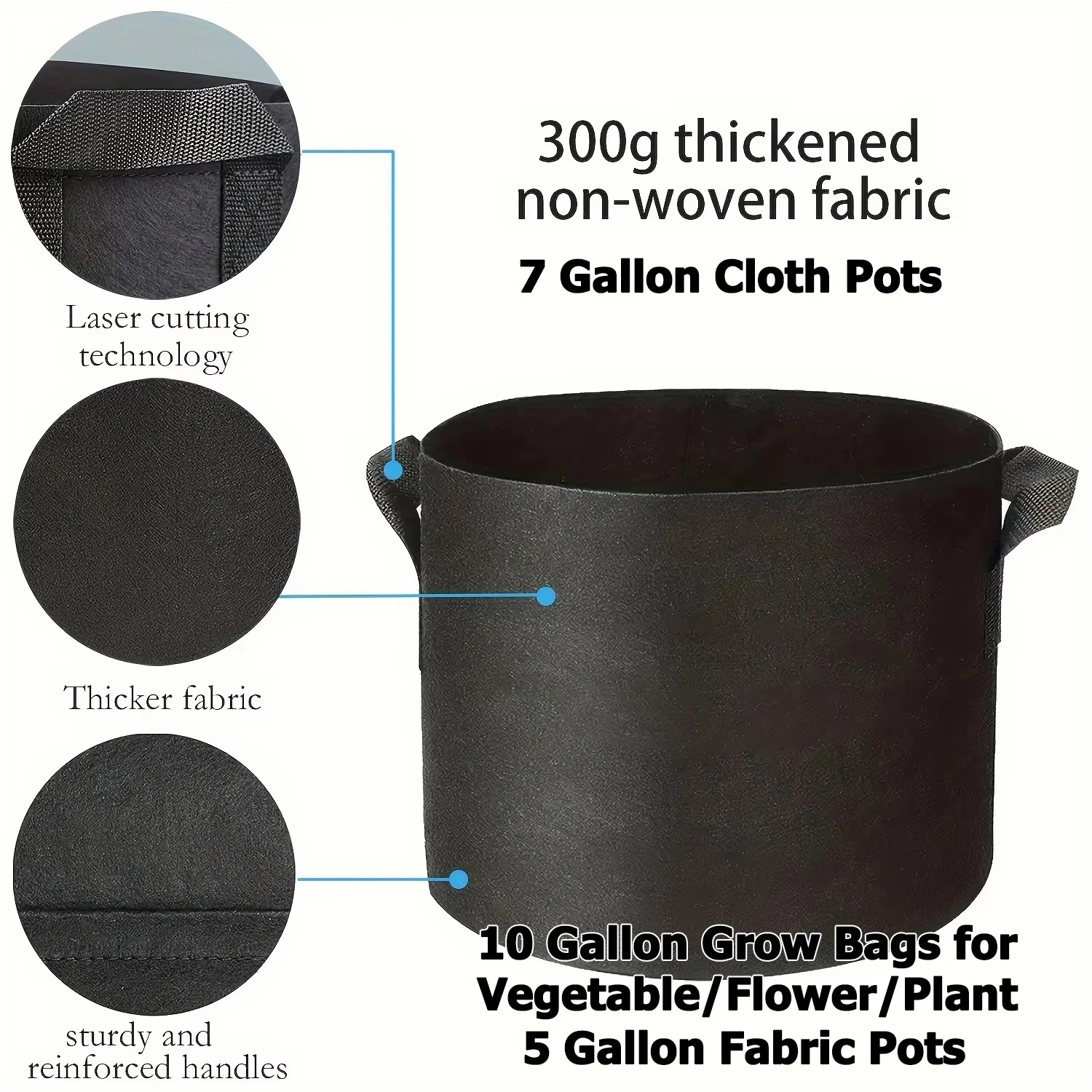 Grow Bags 5/7/10 Gallon Potato Grow Bag 15 Gal Fabric Planters Grow Bags  for Vegetable/Flower/Tomato Fabric Pots Gardening Gifts - AliExpress 15