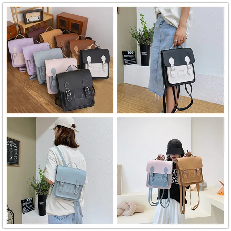 Retro Handmade Backpack Messenger Bag Hand Stitching Sew DIY Material Customized Cambridge Woven Bag Large Capacity