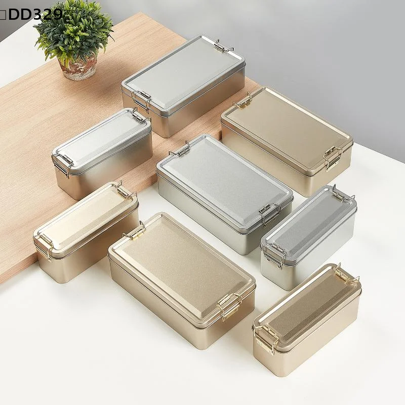 1/3/5Pcs Dustproof Home Desktop Storage Tin Rectangular Tinplate Cookie Tins Box With Lid For Candy Coffee Tea Jewelry 〔DD329〕