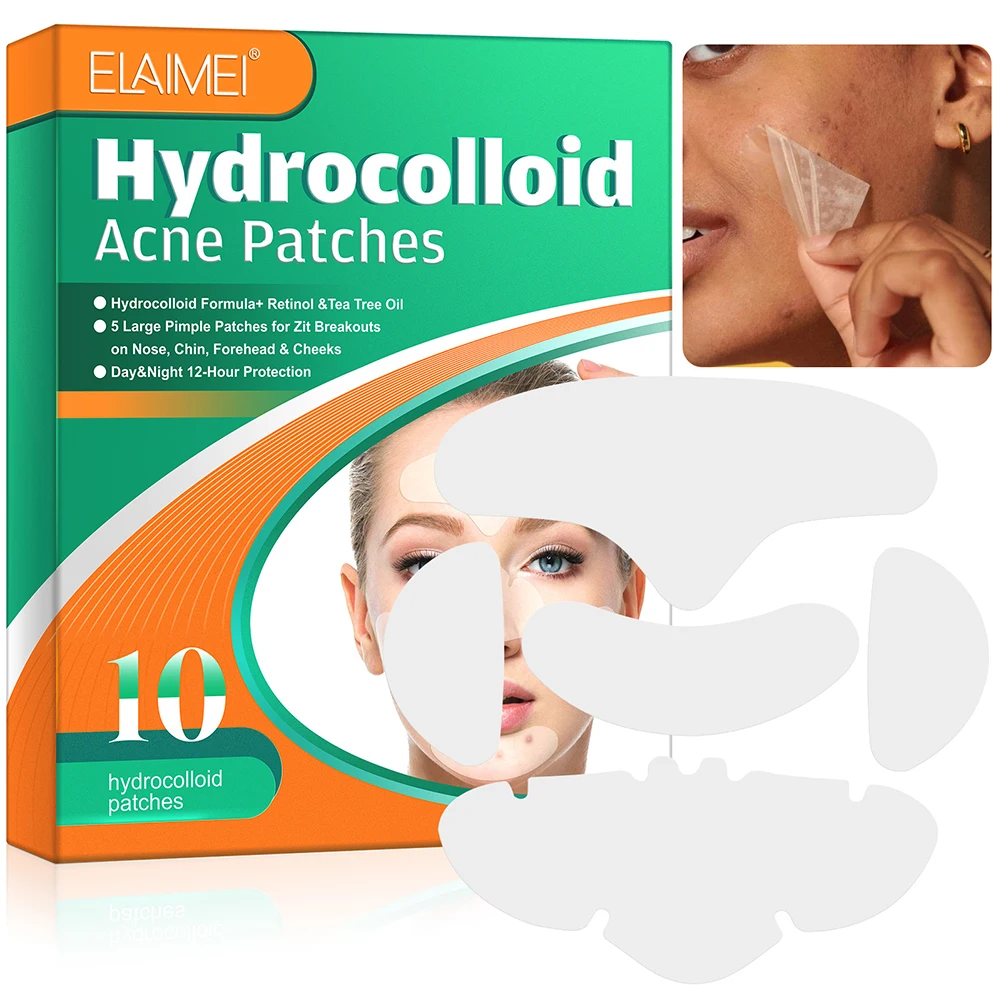 10pcs Large Hydrocolloid Patch Acne Removal Pimple Extraction Mask Protect Skin Face Cleaning for Nose Chin Forehead for Cheek