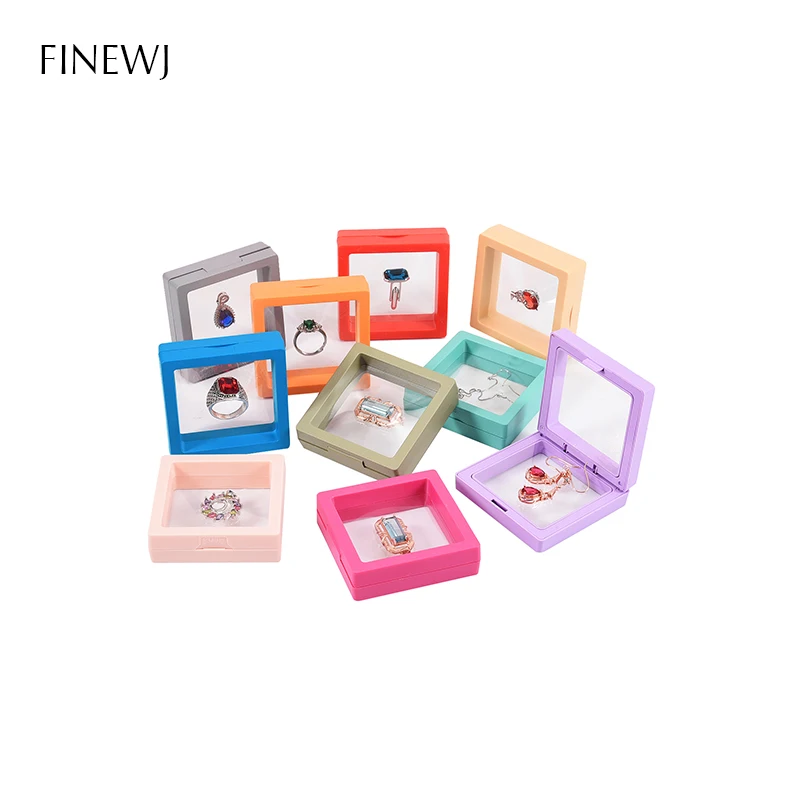 Lot of 10pcs 3D Floating Frame Display Stand Gift Ornament Organizer PE Film Anti-Oxidation Medallions Coin Jewelry Storage Box