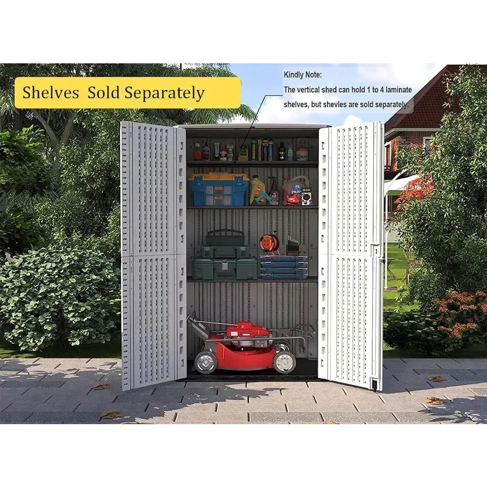 Storage Shed Weather Resistance, Multi-Purpose Outdoor Storage Cabinet Waterproof, Outdoor Storage Cabinet for Garbage Cans
