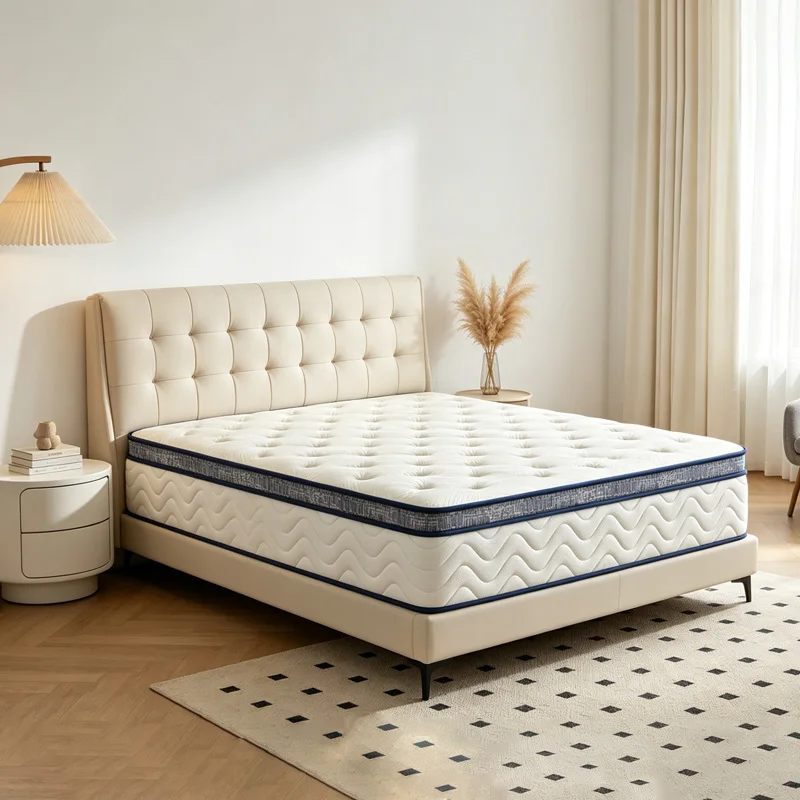 Cooling Pocket Spring Hybrid Mattress 30cm Medium Firm Knitted Fabric Orthopedic Hypo-Allergenic for Hotel and Home Bedroom Use