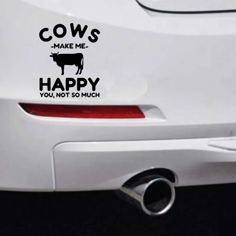 Waterproof Cow Car Decal Irregular Shape Surface Mount Funny Farmer Sticker Choose Colour