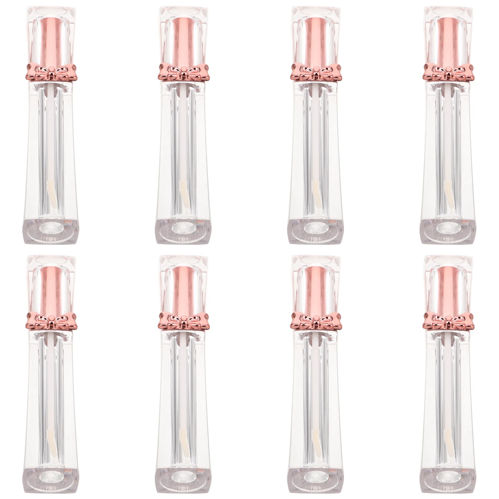 Tubes de brillant à nœud papillon de 3.5Ml, 8 pièces, conteneurs en plastique transparents rechargeables pour baume à lèvres, Tube à presser, bouteille d'huile pour les lèvres de voyage