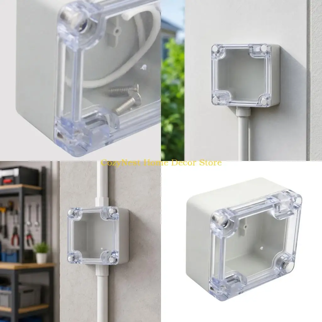 92MF Wiring Case with Clear Lid, Small Electrical Box Electrical Project Boxes for Board Housing, Gate Access Service, Cable