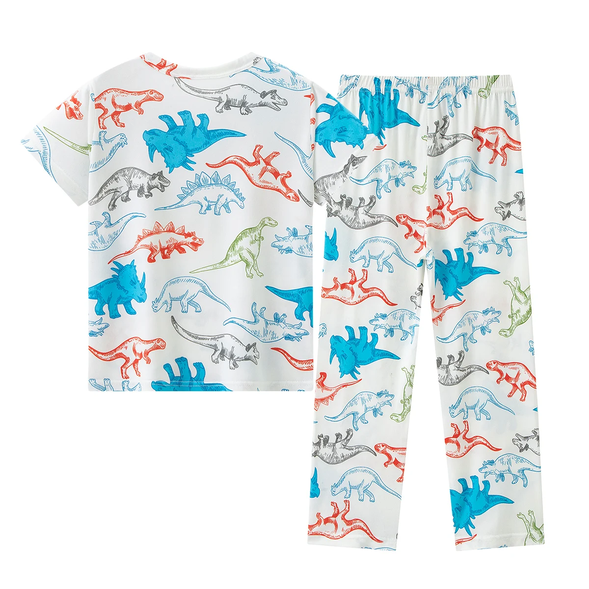 2/6-teiliges Sommer-Mode-Set für Kinder mit Aufdruck in Übergröße für Jungen, bequemes, kurzärmliges Oberteil mit Rundhalsausschnitt und weiche Hose – Detail 6