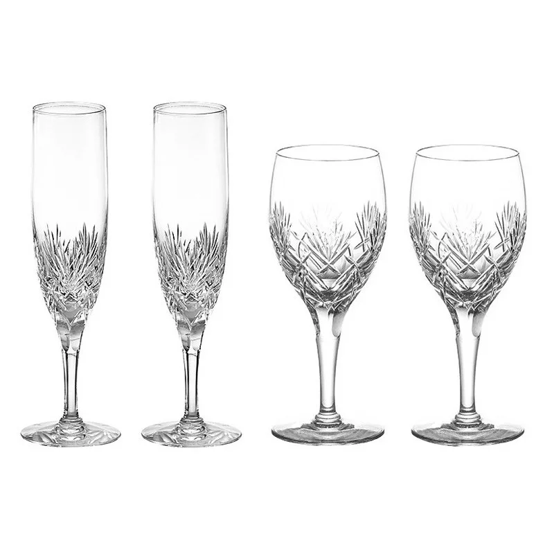 

Happiness champagne crystal glass Edo cutter handmade wine glass imported