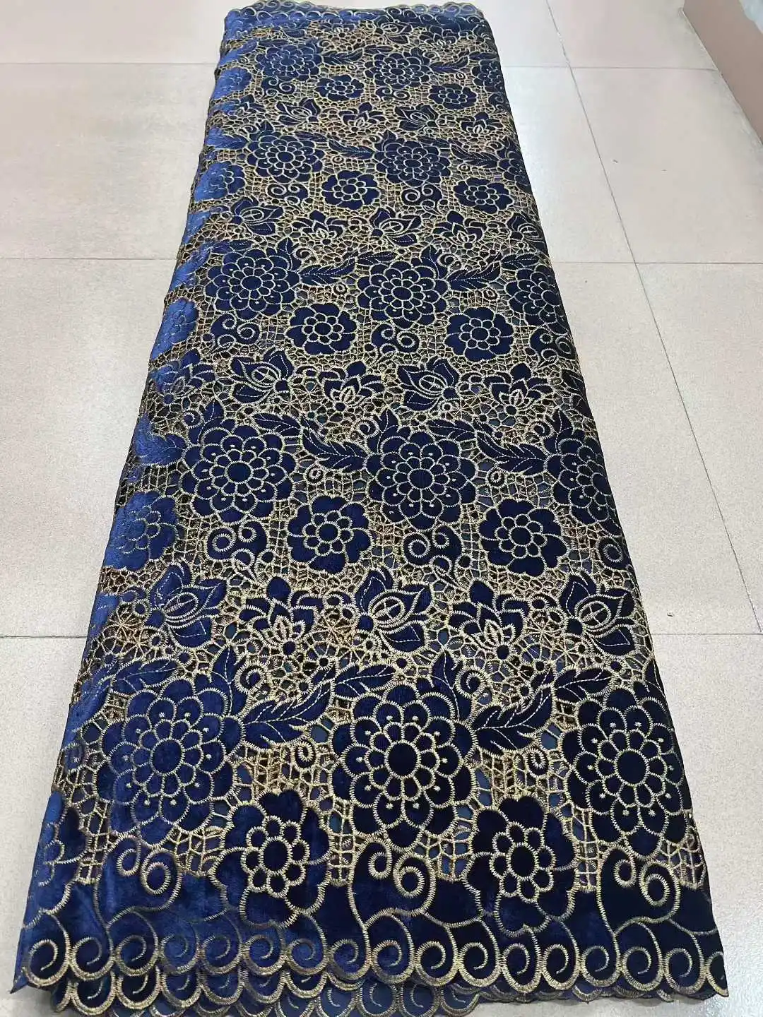 قماش دانتيل مخملي أفريقي جبر حبل لذيذ غزل مخملي مطرز لـ Aso Ebi مادة جميلة للملابس والديكور المنزلي