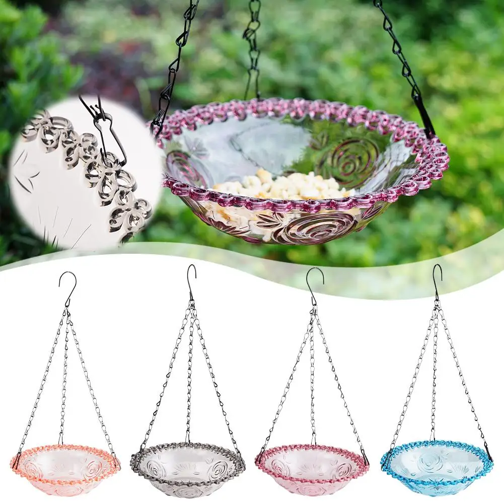 Bird Flower Shaped Hanging Bird Feeder And Birdbath For Garden Outdoor Decor, Yard Farm And Hummingbird Feeder Supplies H7O2