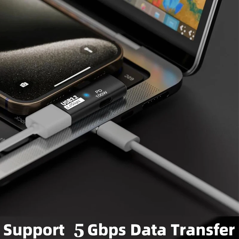 2-In-1 Type C To Usb 3.2 Adapter Device With 100w Charging Port Thunderbolt Otg Converter For Rog Ally Steam Deck Quest Macbook