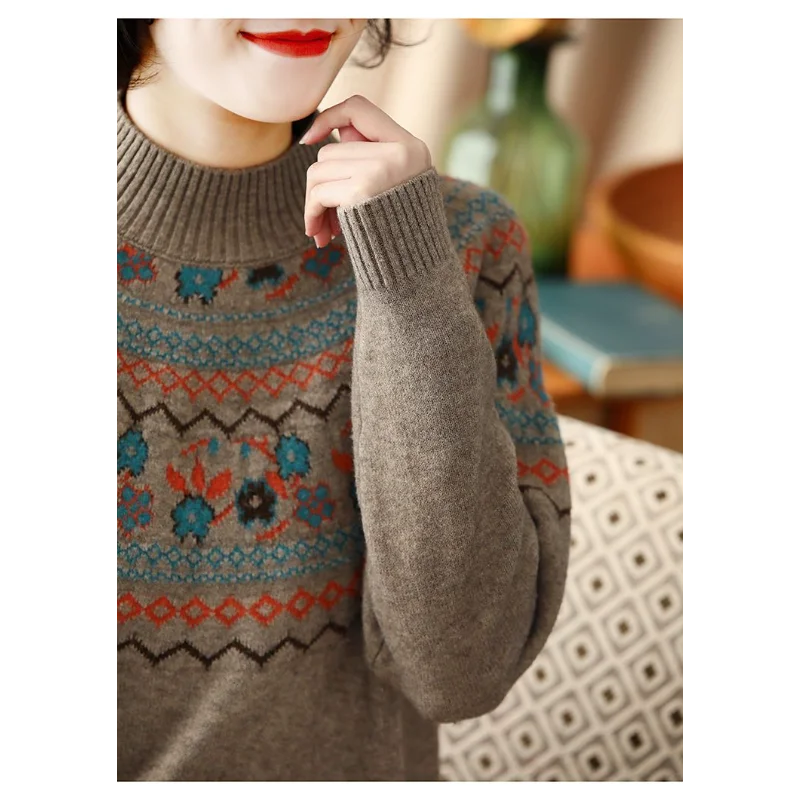 سترة شتوية مخملية سميكة 2025 بلوزة جديدة غير رسمية فضفاضة محبوكة بأكمام طويلة #3